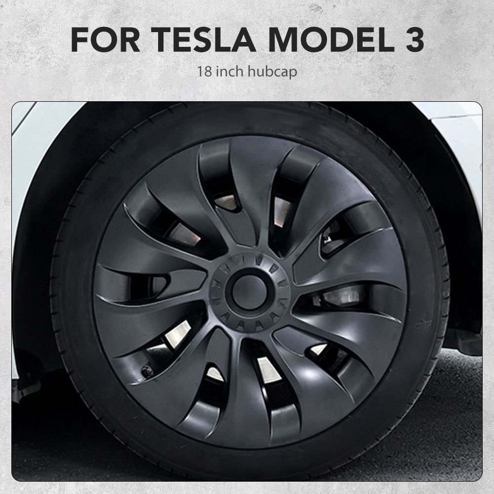 4PCS Tesla Model 3 18 Inch Wheel Caps 2018-2023 Hubcap Performance