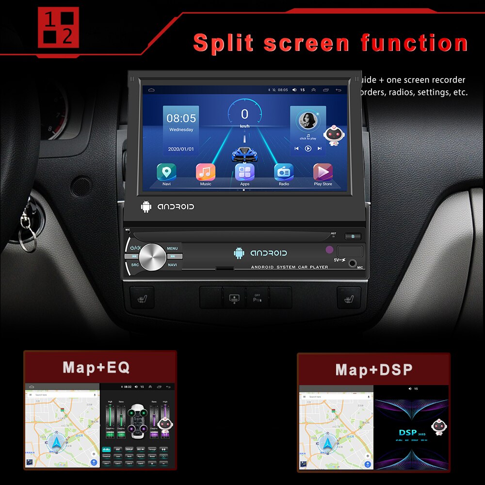 Android Car Radio Auto radio 1 Din 7'' Touch Screen Car Multimedia