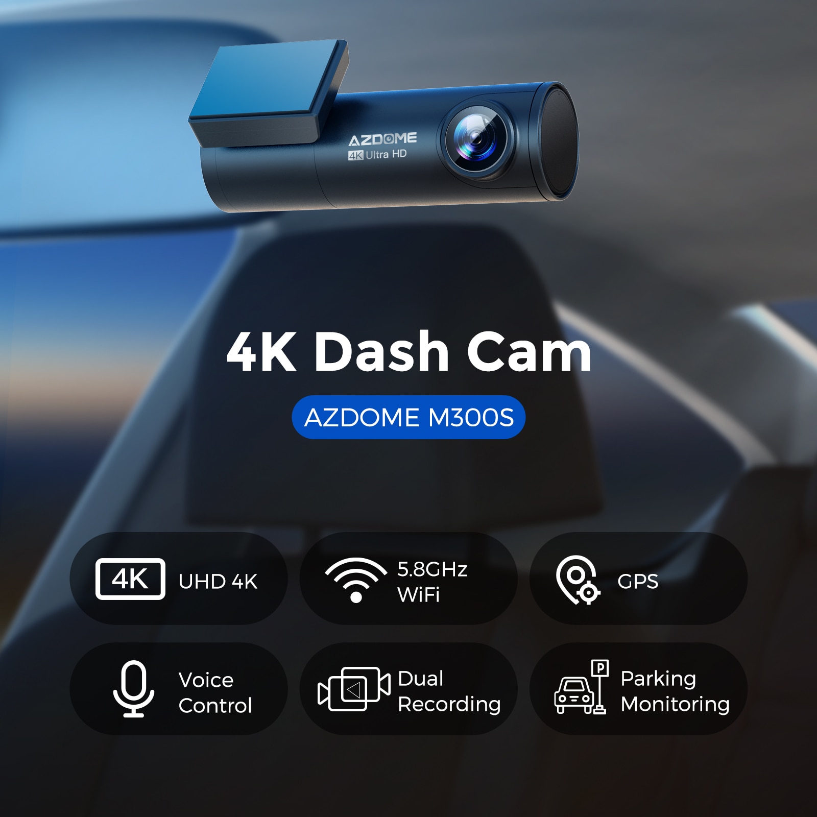AZDOME GS63H Dash Cam Dual Lens Ultra HD Real 4K Car DVR Camera WIFI GPS  Rear View Night Vision WDR Video Recorder 24H Parking - AliExpress