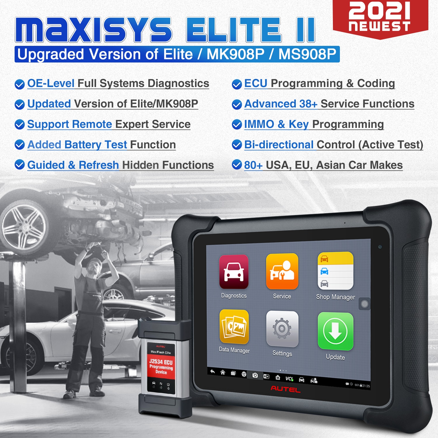 Autel MaxiSYS Elite OBD2 Bi-Directional Diagnostic Scanner
