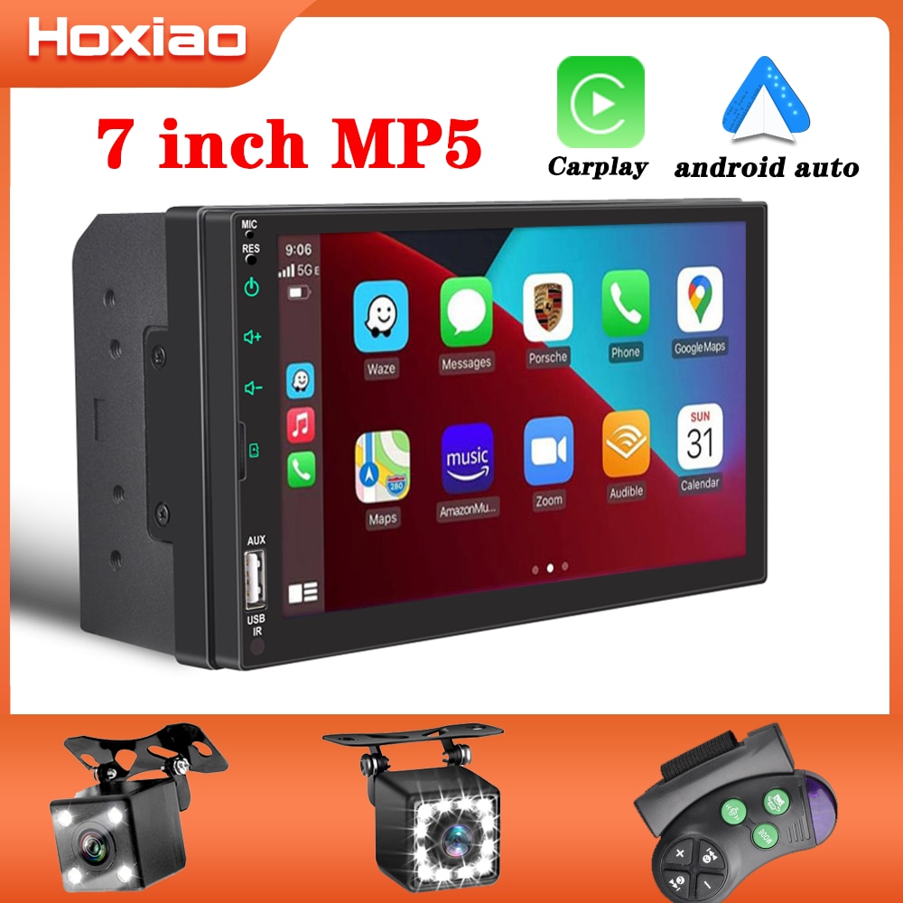 Car Radio 7 inch Carplay 2 Din MP5 Touch Screen Autoradio Multimedia Video  Player Car Stereo Android Auto AUX BT SD/TF Player - Robaizkine - Car  Electronics Store