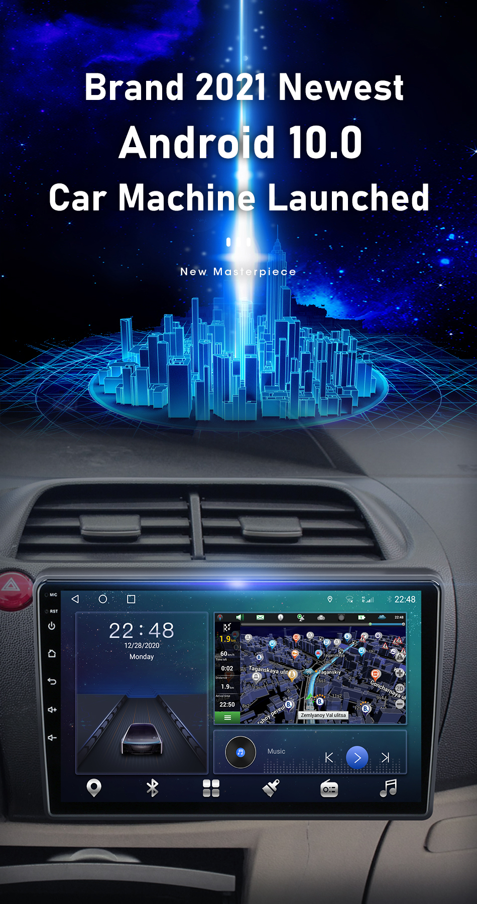 For Honda Civic Hatchback 2006-2011 Android 12 CarPlay Car Radio Multimedia  Video Navigation 2 Din Stereo DVD Head Unit speaker-ZWNAV Official Store