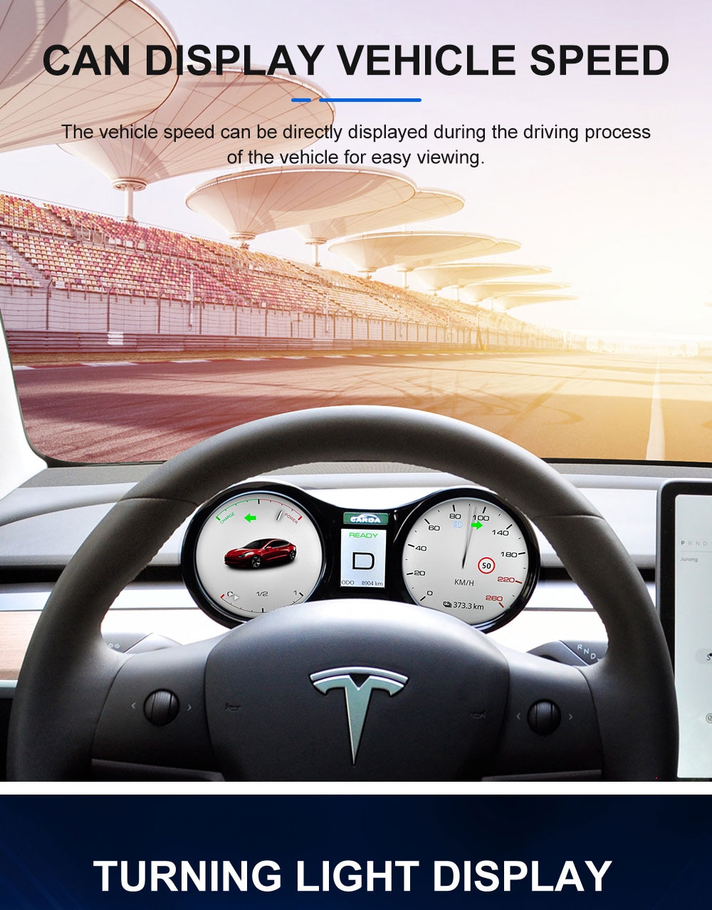 Auto-Kombiinstrument, Armaturenbrett-Display LCD-Armaturenbrett  Auto-Instrumentenbildschirm Zinklegierung für Tesla Model Y 2020+ für Tesla  Model 3
