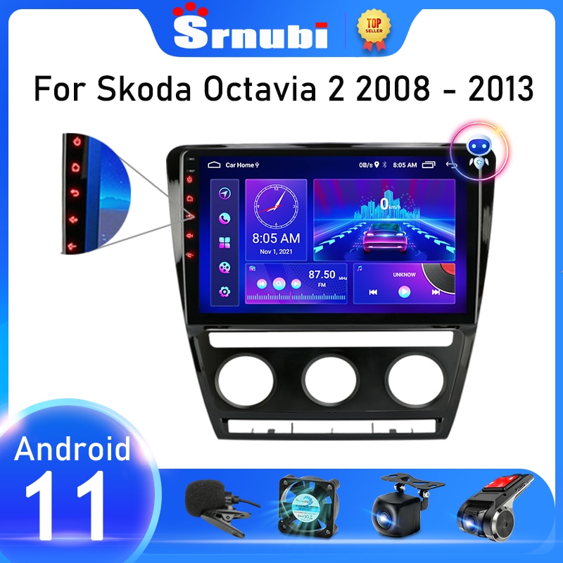 Srnubi For Skoda Octavia 2 A5 2008 2009 2010 2011 2012 2013 Car Radio  Android 2 din Multimedia Player Navigation GPS Stereo DVD - Robaizkine -  Car Electronics Store