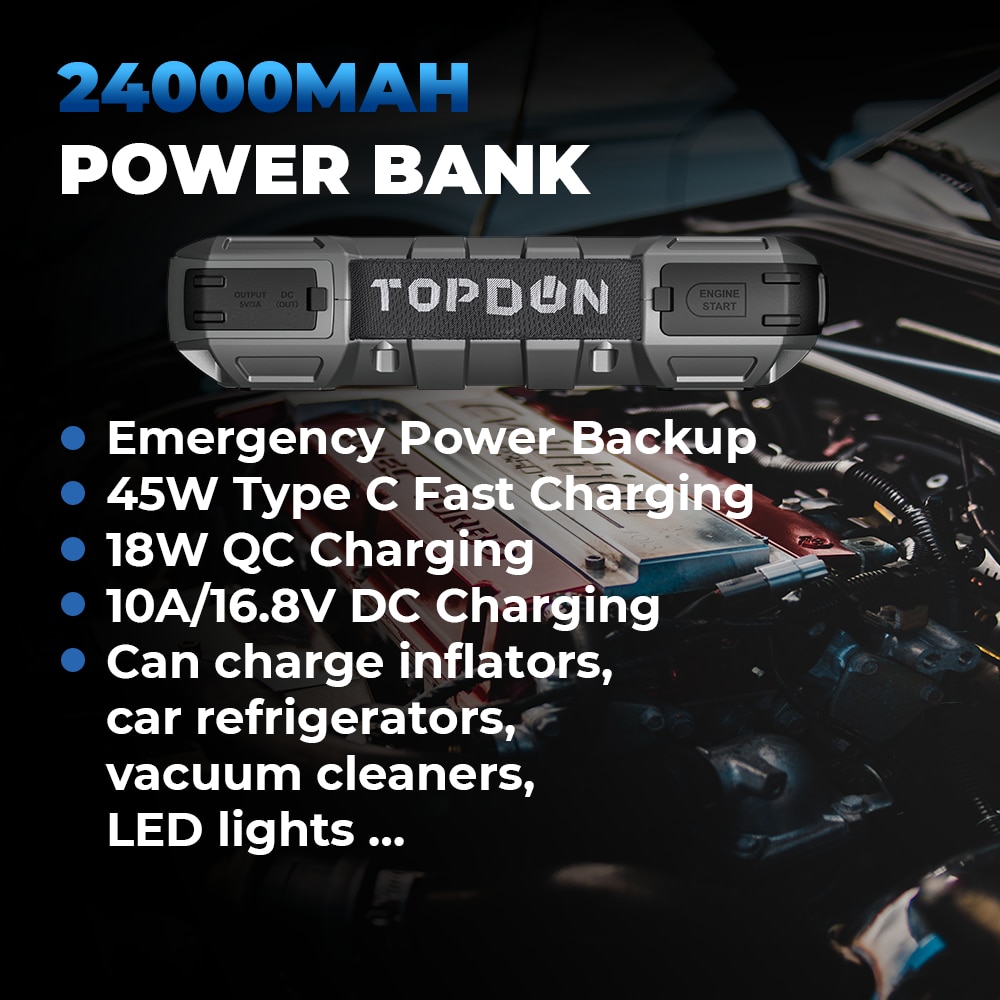 Topdon 2000a/1200a Jump Starter Power Bank 12v Car Starting Device 16000mah  Battery Jump Start For Car Booster Js2000/js1200 - Jump Starter - AliExpress
