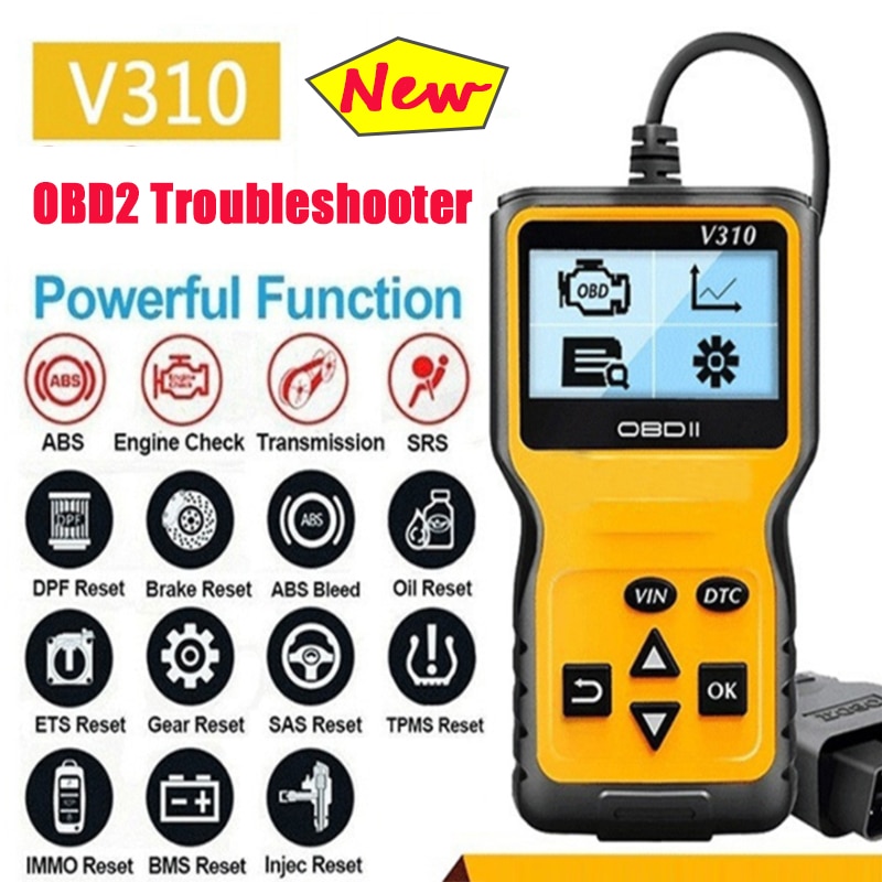 V310 OBD2 Scanner Universal Car Engine Fault Code Reader Car Auto  Diagnostic Tools Scan Tool for All OBD II Protocol - Robaizkine - Car  Electronics Store