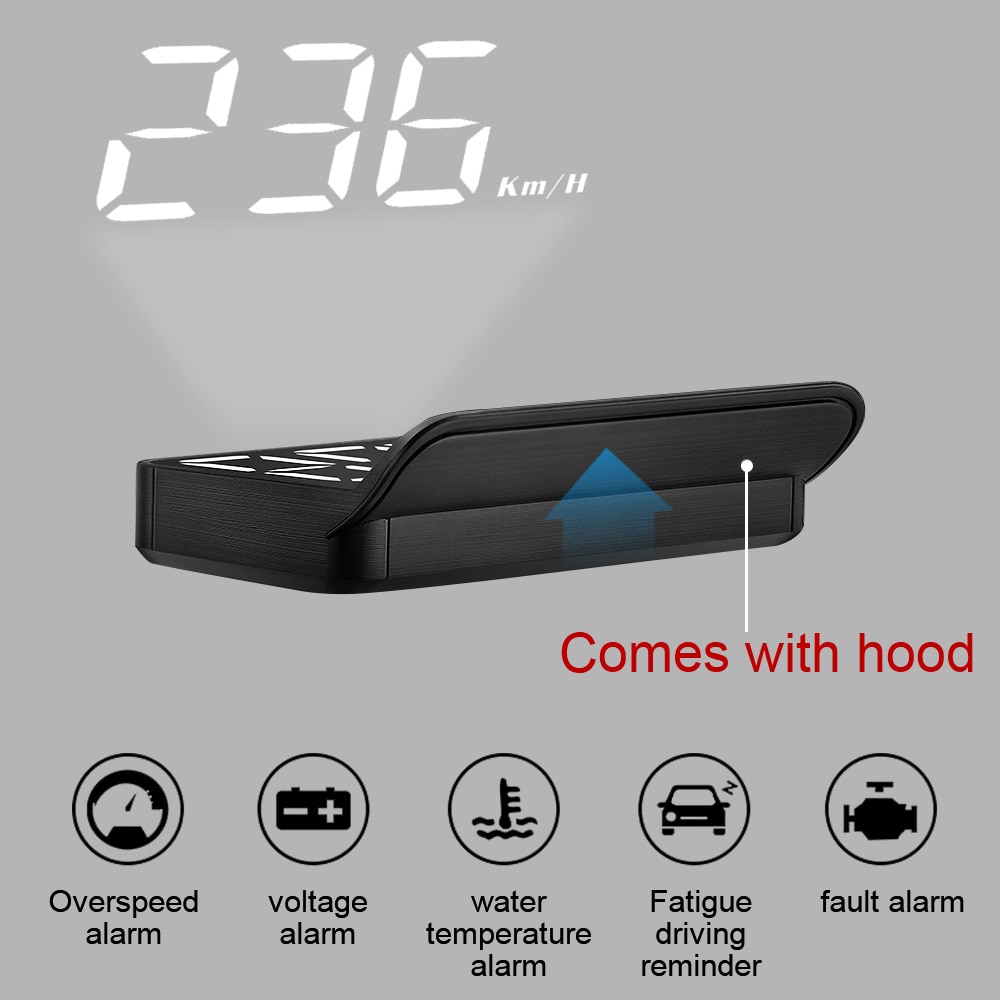 M3 Auto HUD OBD2 Head Up Display Projection on Glass Car Speed Windshield  Projector Speedometer Alarm Electronic Accessories