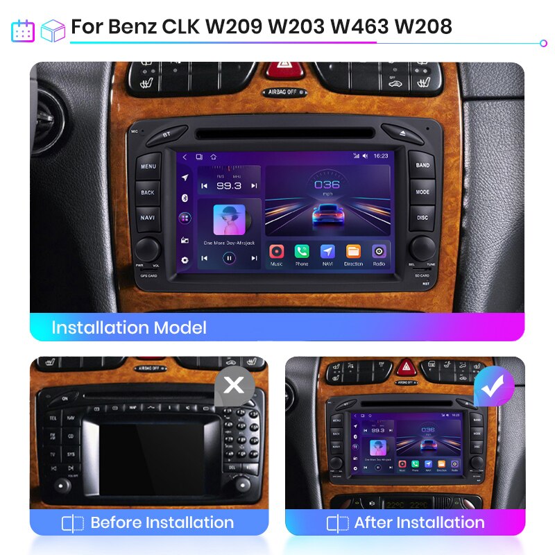 7 Autoradio GPS Navi Pour Mercedes Benz C-Klasse W203 CLK 209
