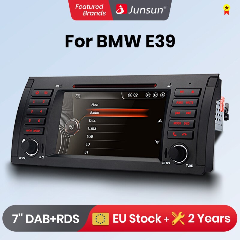 Junsun For BMW E39 7" CAR Stereo Radio GPS SAT NAVI CD DVD FM SWC RDS Bluetooth DAB Support - Robaizkine Car Electronics