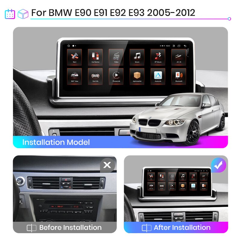autoradio multimedia android 12 pour BMW Série 3 E90 E91 E92 E93