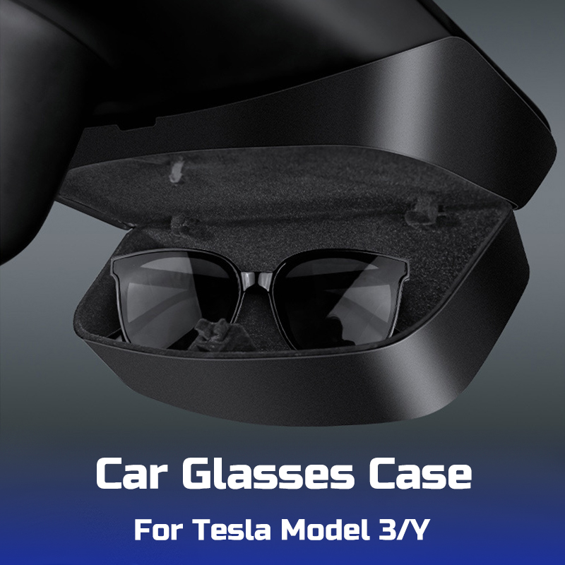 Car Glasses Holder Sunglasses Case Storage Box for Tesla Model 3 Y