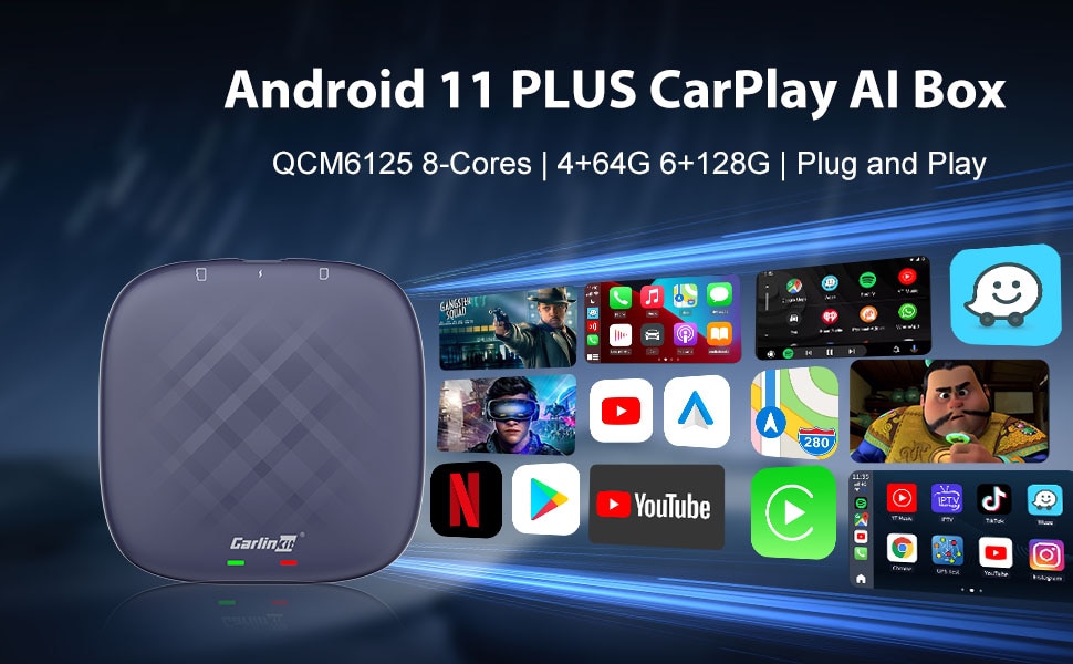 CarlinKit USB Wireless CarPlay Dongle Wired Android Auto AI Box