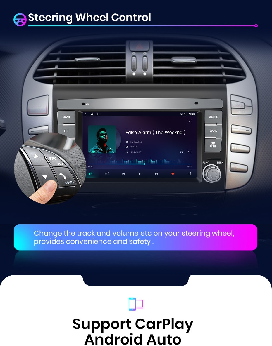 Junsun Android 11 Car Radio Player For Fiat/Bravo 2007-2012 Multimedia GPS  Navigation autoradio Support Carplay Auto - Robaizkine - Car Electronics  Store