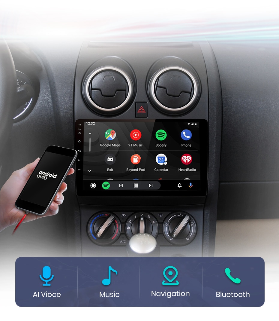 Buy Android 12 Car Radio for Nissan Qashqai J10 2006-2013 Carplay