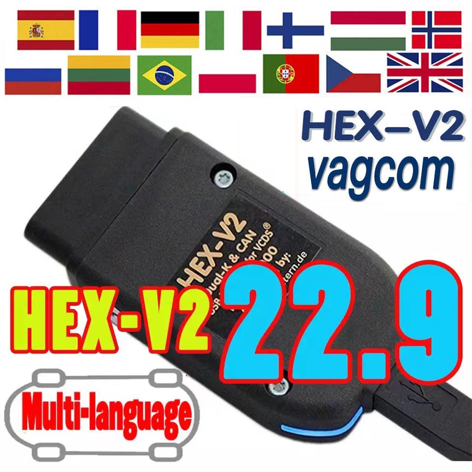 VCDS VAGCOM 23.3.1 para VW, AUDI, Skoda, Seat, VAG, francés, inglés,  Atmega162, novedad de 2023