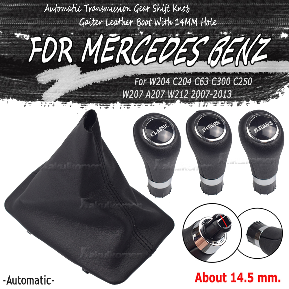 Für Mercedes W204 C204 C63 C300 C250 W207 A207 W212 Mit 14MM Loch Automatik- Schaltknauf Hebel Handkugelmanschette (Color : ANANTGARDE) : :  Auto & Motorrad