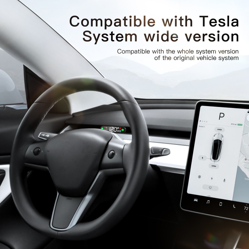 Car Dashboard HUD For Tesla Model 3 Model Y Multimedia Digital