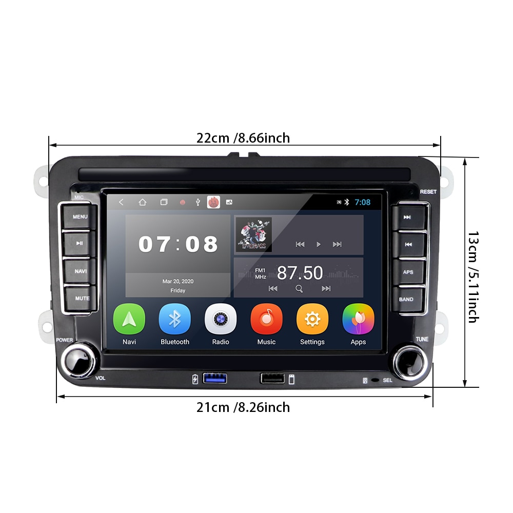 9 with Button Wireless Carplay & Android Auto GPS Navi Car Radio for VW  Golf 5 6 V VI Passat T5 Polo Touran Tiguan Golf Sharan Caddy 2GB RAM 32GB  ROM