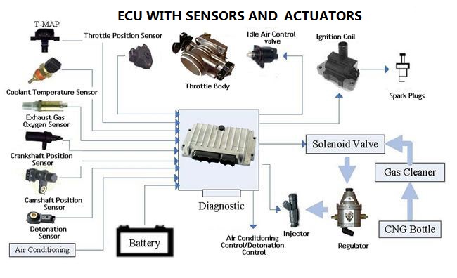 ecu with sensors and actuators