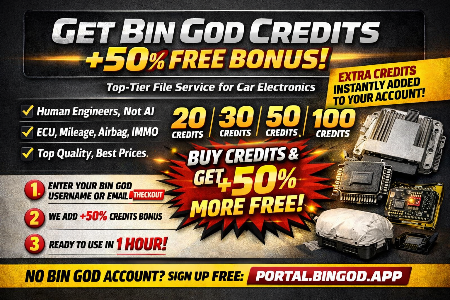 BIN GOD CREDITS — OFFICIAL ACCESS (50% BONUS INCLUDED)